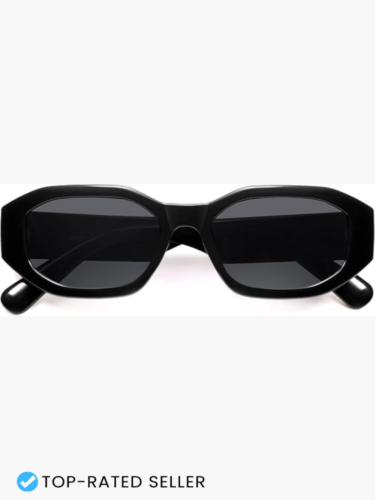 Trendy Polarized Hexagon Sunglasses Retro Square Frame Vintage Unisex Shades